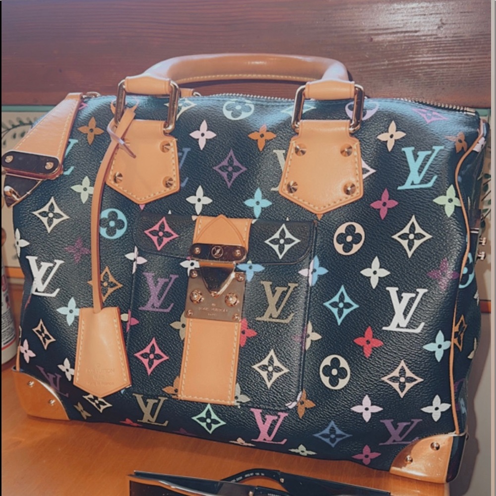 SOLD Auth Louis Vuitton speedy 30 multicolor noir bag